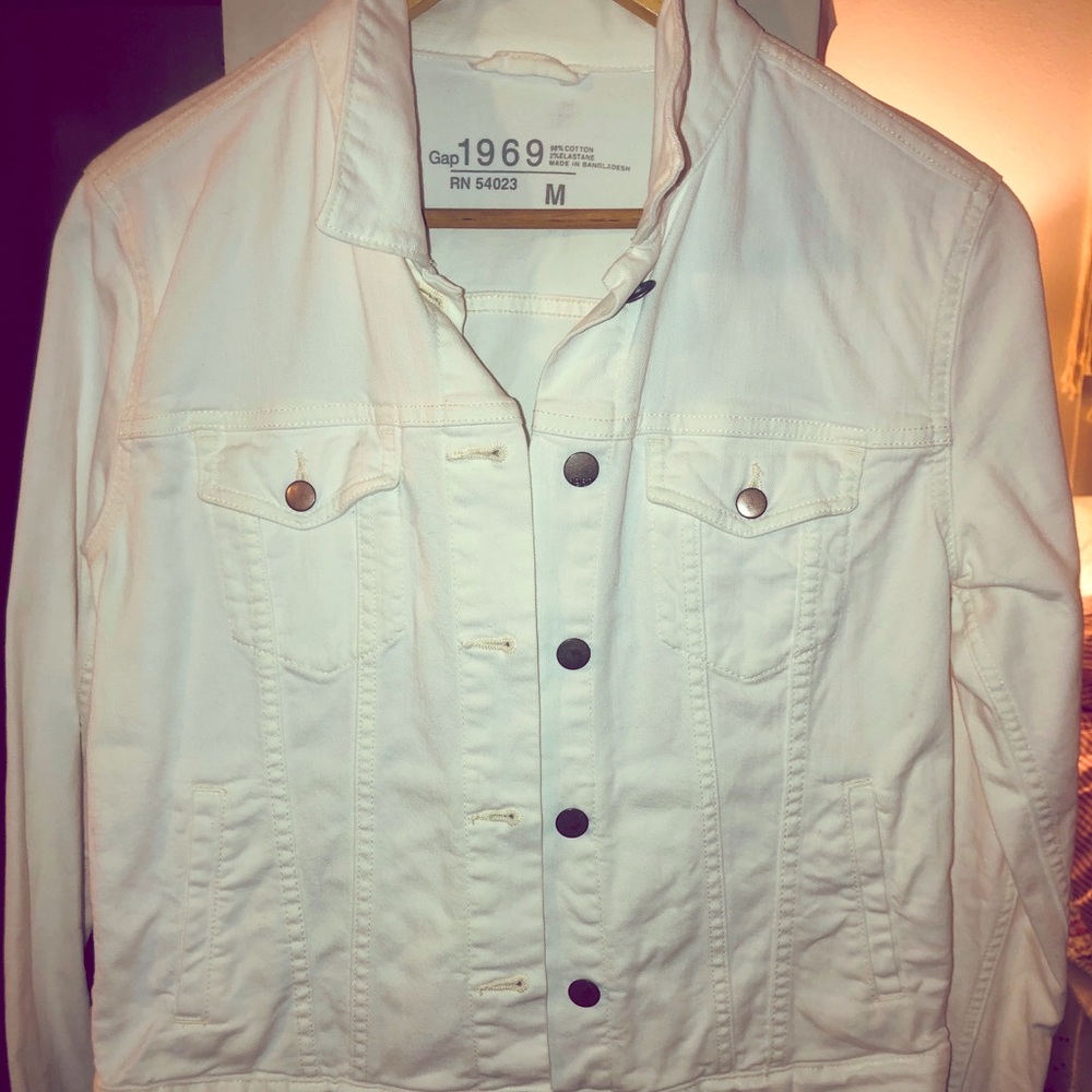 Gap White Denim Jacket M